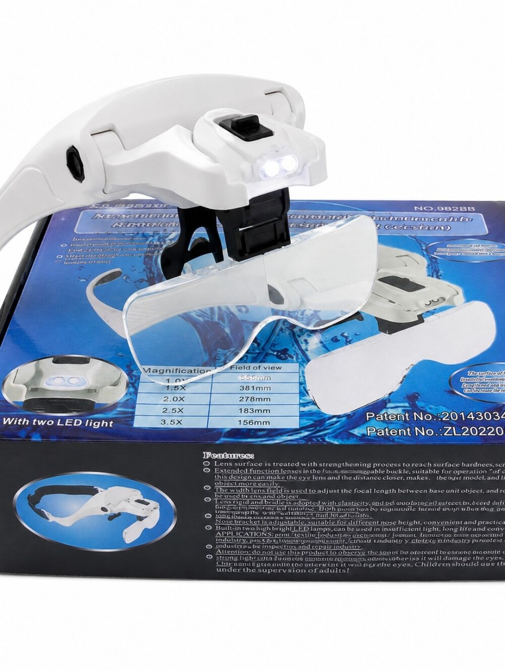 LED Headband Magnifying Glasses 1X–3.5X with Interchangeable Lenses